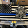 Wooden Carved American Flag San Diego Probations Badge