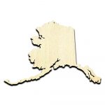 Alaska State Laser Cut Out Unfinished Wood Shape Craft Supply