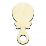 Baby Rattle Laser Cut Out Unfinished Wood Shape Craft Supply