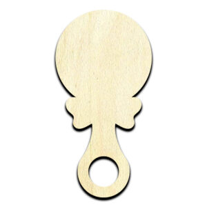 Baby Rattle Laser Cut Out Unfinished Wood Shape Craft Supply