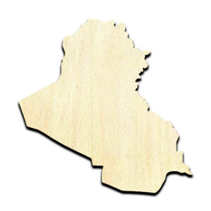 Iraq Country Laser Cut Out Unfinished Wood Shape Craft Supply