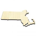 Massachusetts State Laser Cut Out Unfinished Wood Shape Craft Supply