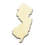 New Jersey State Laser Cut Out Unfinished Wood Shape Craft Supply