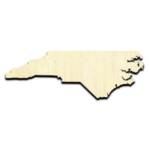 North Carolina State Laser Cut Out Unfinished Wood Shape Craft Supply