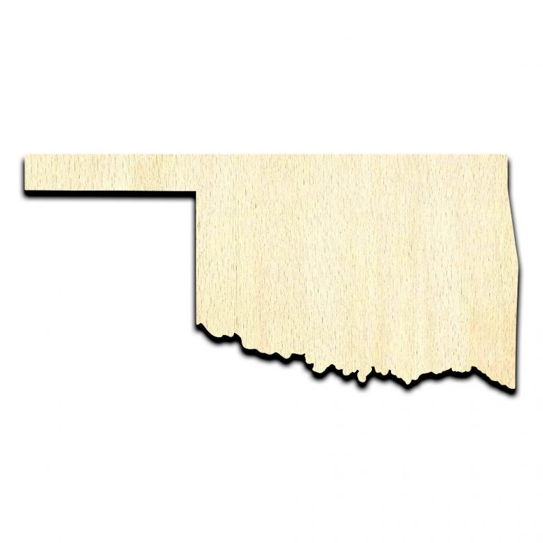 Oklahoma State Laser Cut Out Unfinished Wood Shape Craft Supply