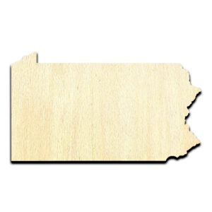 Pennsylvania State Laser Cut Out Unfinished Wood Shape Craft Supply