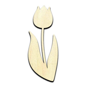 Tulip Flower Laser Cut Out Unfinished Wood Shape Craft Supply