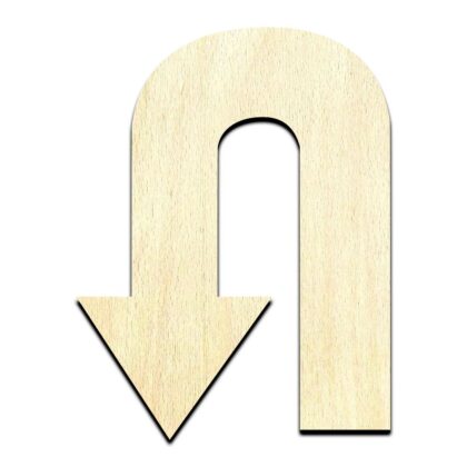 U Turn Arrow Unfinished Wood Shape Craft Supply