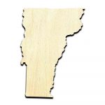 Vermont State Laser Cut Out Unfinished Wood Shape Craft Supply