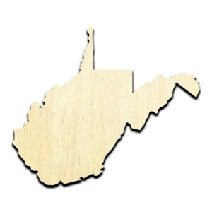 West Virginia State Laser Cut Out Unfinished Wood Shape Craft Supply