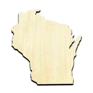 Wisconsin State Laser Cut Out Unfinished Wood Shape Craft Supply