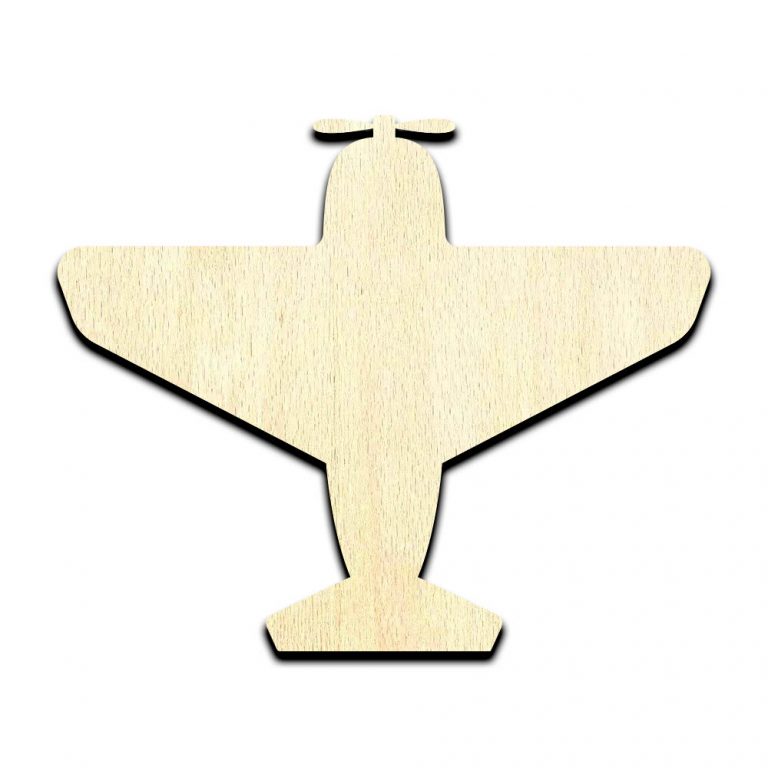 Airplane #3 Laser Cut Out Unfinished Wood Shape Craft Supply
