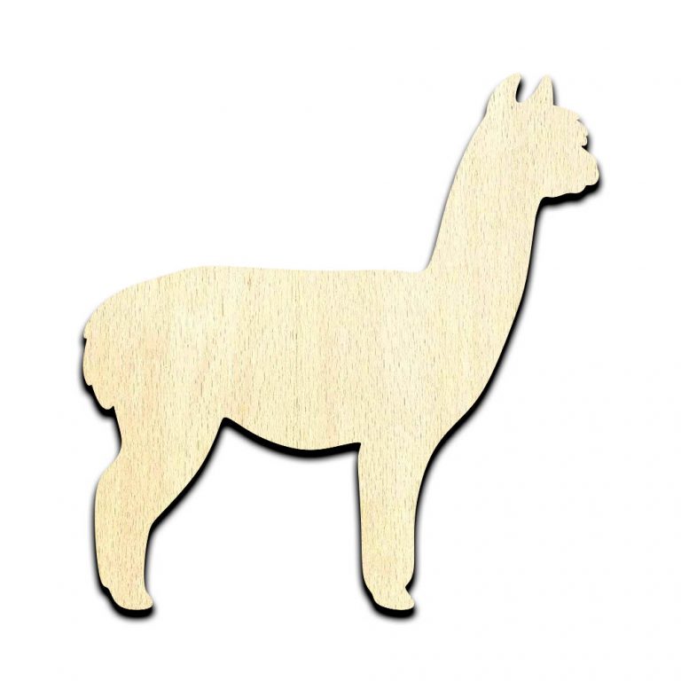 Alpaca Laser Cut Out Unfinished Wood Shape Craft Supply