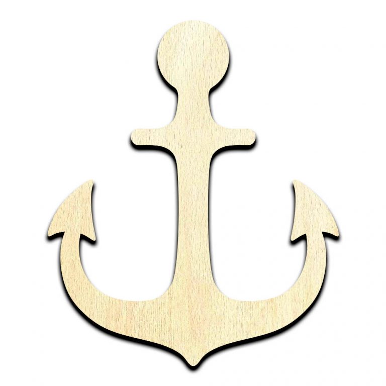 Anchor #2 Laser Cut Out Unfinished Wood Shape Craft Supply