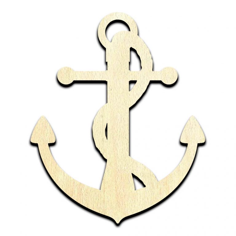 Anchor #3 Laser Cut Out Unfinished Wood Shape Craft Supply