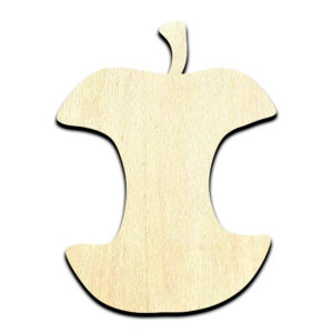 Apple Core Laser Cut Out Unfinished Wood Shape Craft Supply