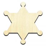 Badge 3 Laser Cut Out Unfinished Wood Shape Craft Supply