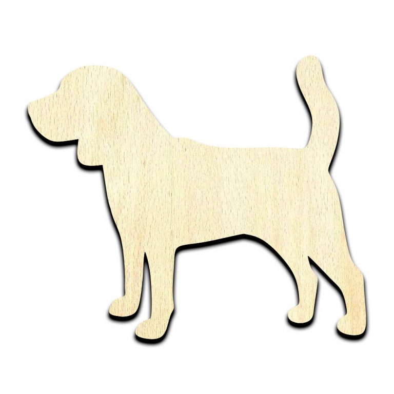 Beagle Dog Puppy Laser Cut Out Unfinished Wood Shape Craft Supply