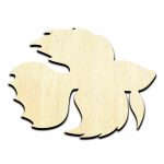 Beta Fish Laser Cut Out Unfinished Wood Shape Craft Supply