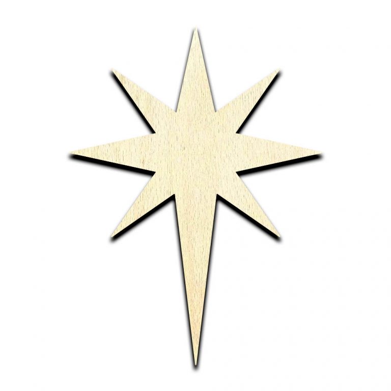 Bethlehem Star Christmas Laser Cut Out Unfinished Wood Shape Craft Supply