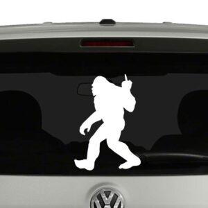 Sasquatch Bigfoot with Middle Finger Vinyl Decal Sticker