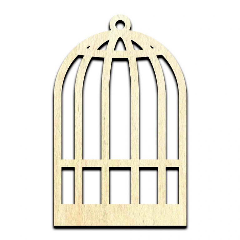 Bird Cage Laser Cut Out Unfinished Wood Shape Craft Supply