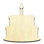 Birthday Cake Laser Cut Out Unfinished Wood Shape Craft Supply