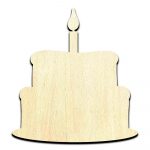 Birthday Cake Laser Cut Out Unfinished Wood Shape Craft Supply