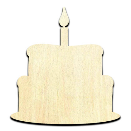 Birthday Cake Laser Cut Out Unfinished Wood Shape Craft Supply