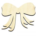 Ribbon Bow Laser Cut Out Unfinished Wood Shape Craft Supply