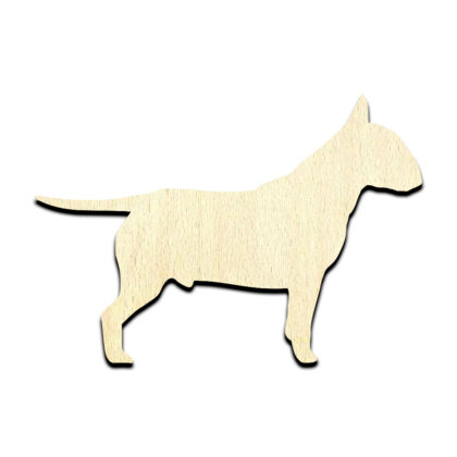 Bull Terrier Dog Puppy Unfinished Wood Shape Craft Supply