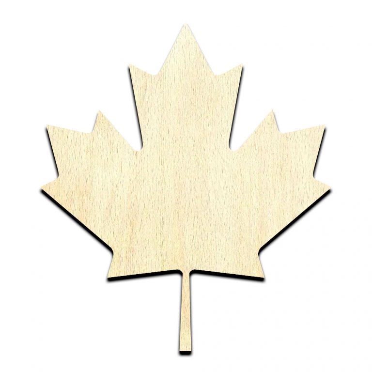 Canadian Maple Leaf Unfinished Wood Shape Craft Supply