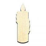 Candle Laser Cut Out Unfinished Wood Shape Craft Supply