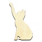 Cat Paw Up Unfinished Wood Shape Craft Supply