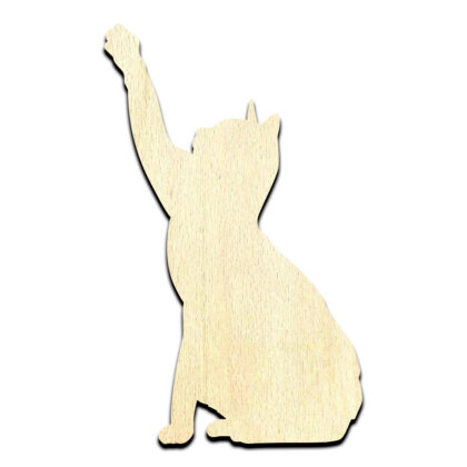 Cat Paw Up Unfinished Wood Shape Craft Supply