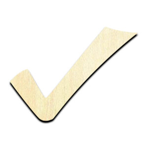 Check Mark Laser Cut Out Unfinished Wood Shape Craft Supply