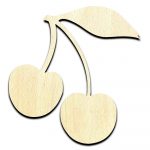 Cherries Cut Out Unfinished Wood Shape Craft Supply