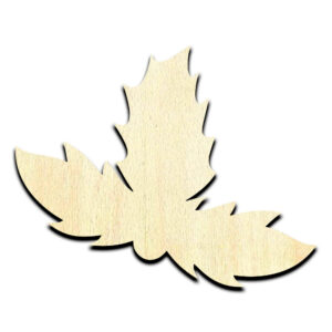 Christmas Holly Laser Cut Out Unfinished Wood Shape Craft Supply