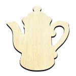 Coffee Tea Pot Cut Out Unfinished Wood Shape Craft Supply