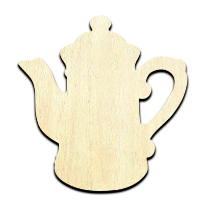 Coffee Tea Pot Cut Out Unfinished Wood Shape Craft Supply