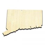 Connecticut State Laser Cut Out Unfinished Wood Shape Craft Supply