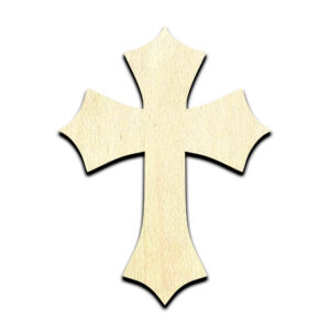 Cross #5 Laser Cut Out Unfinished Wood Shape Craft Supply