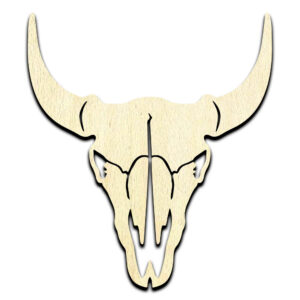 Cow Bull Skull Laser Cut Out Unfinished Wood Shape Craft Supply