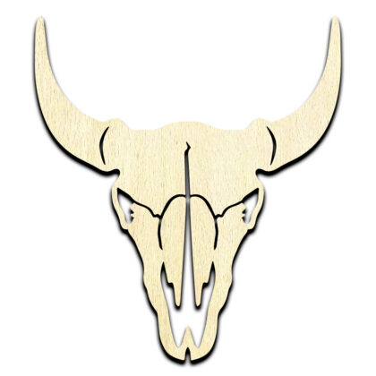 Cow Bull Skull Laser Cut Out Unfinished Wood Shape Craft Supply