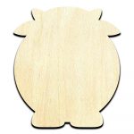Cow Cartoon Laser Cut Out Unfinished Wood Shape Craft Supply