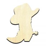 Cowboy Boot and Hat Laser Cut Out Unfinished Wood Shape Craft Supply