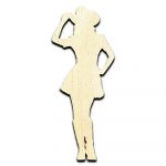 Cowgirl 1 Laser Cut Out Unfinished Wood Shape Craft Supply