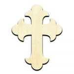 Cross #6 Laser Cut Out Unfinished Wood Shape Craft Supply