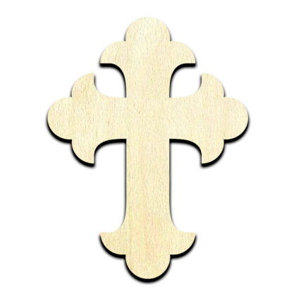 Cross #6 Laser Cut Out Unfinished Wood Shape Craft Supply