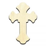 Cross #7 Laser Cut Out Unfinished Wood Shape Craft Supply